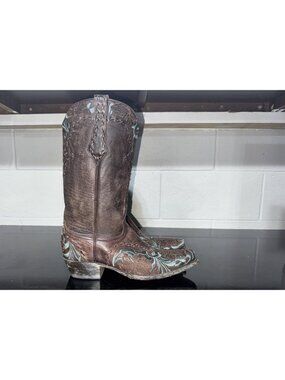 Old Gringo Erin Womens Leather Pointed Toe Cowgirl Boots Size 9 D Chocolate Blue